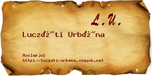 Luczáti Urbána névjegykártya